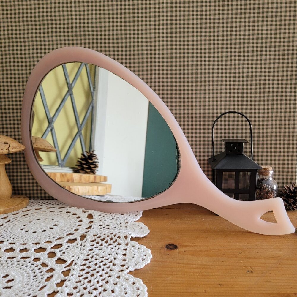 Vintage Large Vanity Teardrop Hand Mirror - Picture 3 of 10
